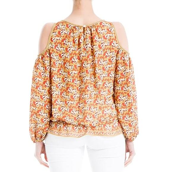 New ~ MAX STUDIO ~ Women's Crepe Cold Shoulder Blouse Size S FALL - Picture 3 of 11